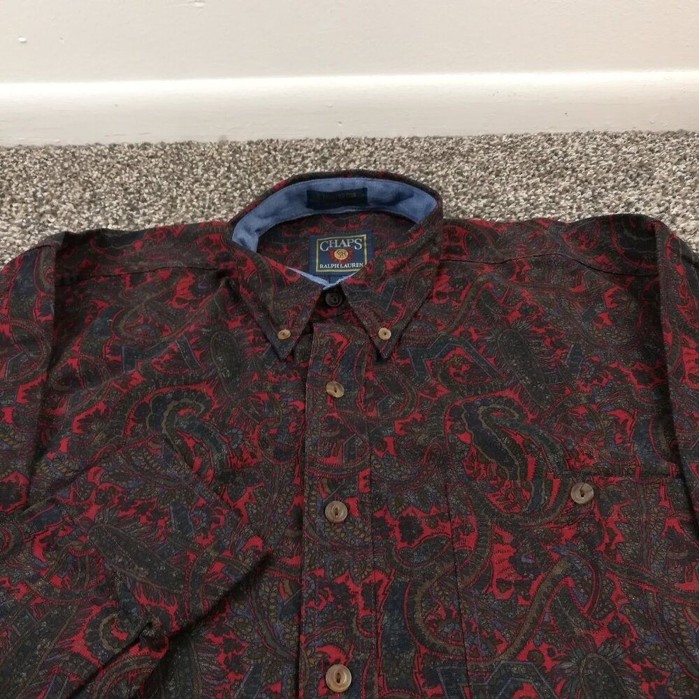 NWT Vintage Chaps Ralph Lauren Shirt Paisley Oxford L/S Button Down Mens Medium